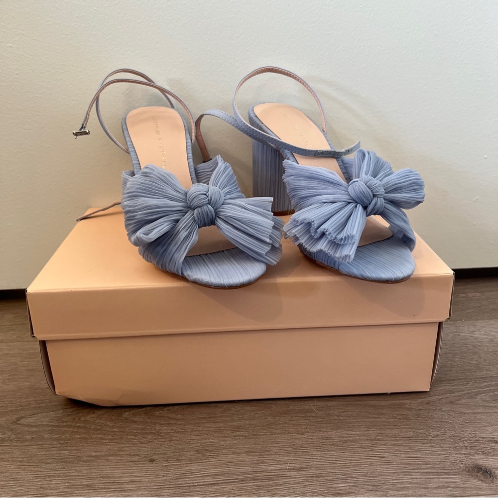 Loeffler Randall Camellia Blue Pleated Biw Heels